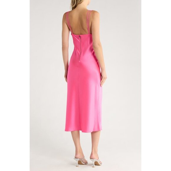 Alice + Olivia Wild pink Kiro Satin Slip dress size 2 NWOT - Picture 2 of 10